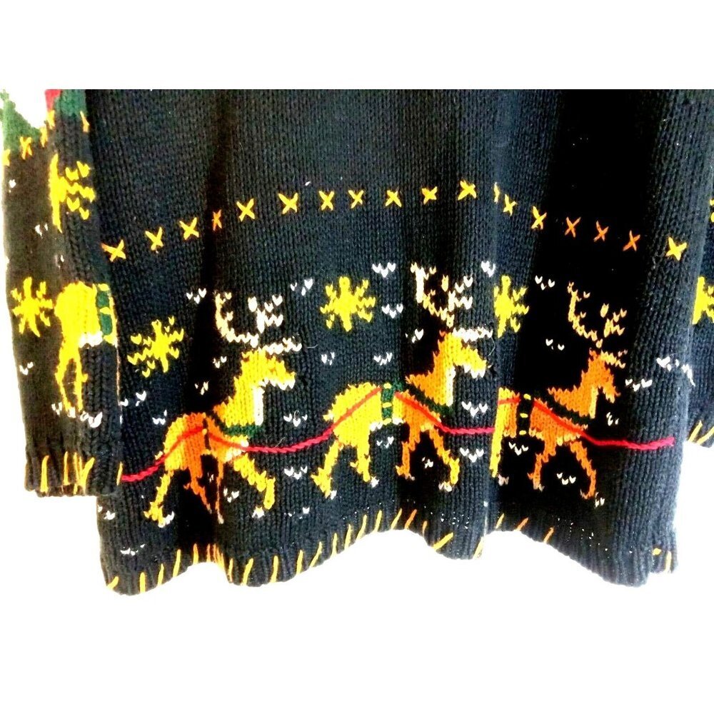 River Art Sweater X-Mas Theme Womens Size M Multicolor Cottagecore Winter - Picture 13 of 13